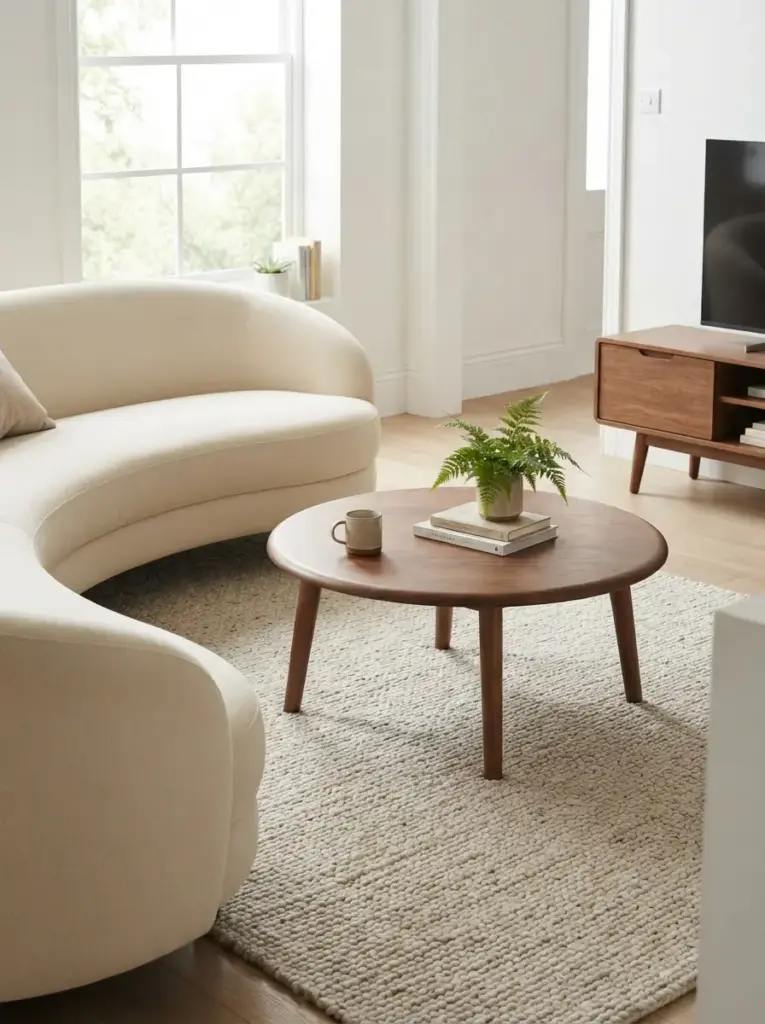 Use a Rounded Coffee Table to Improve Flow