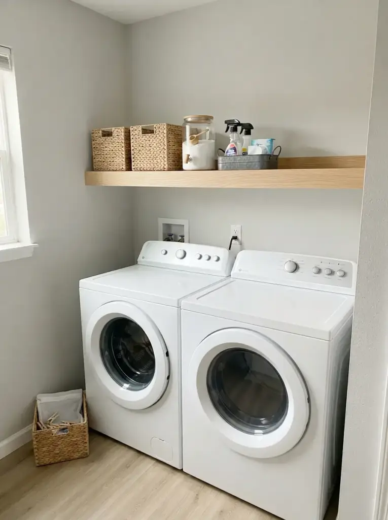 Use a Slim Shelf Above the Machines