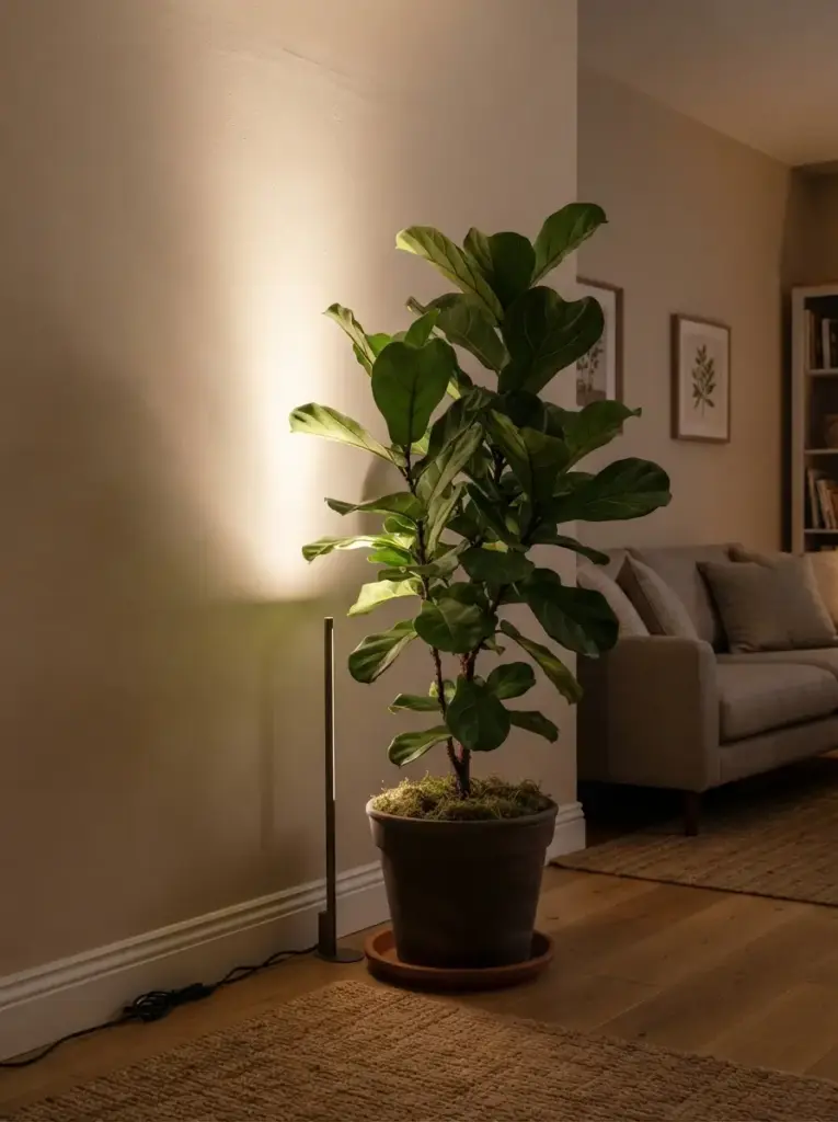 Use an Uplight Behind a Large Plant