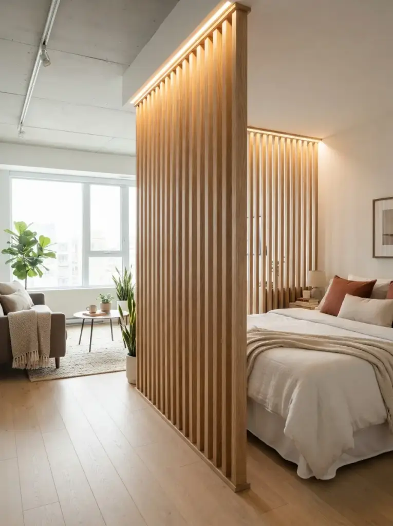 Vertical Wood Slats for Light and Structure