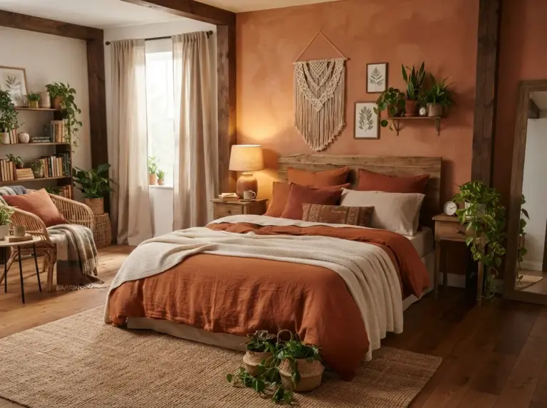 Warm Burnt Orange Bedroom Ideas with Earthy Appeal