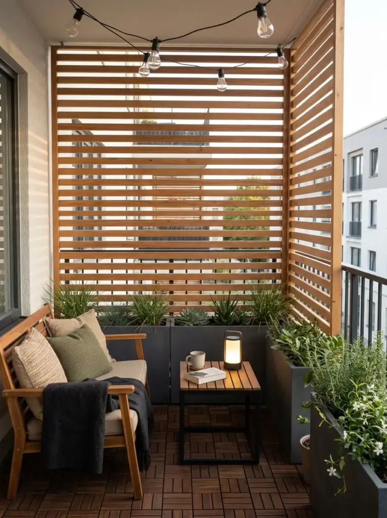 Wooden Slat Panels for a Modern Secret Nook