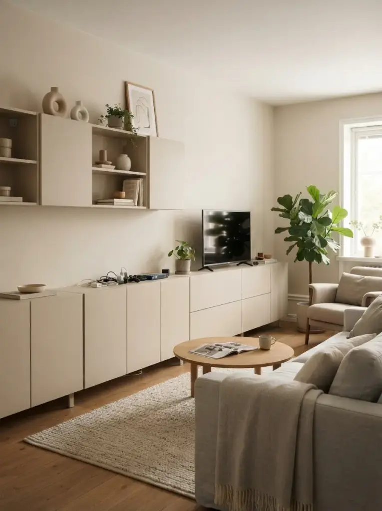 Create Hidden Storage Along One Wall