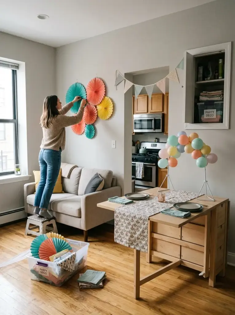 Use Foldable and Removable Party Decorations